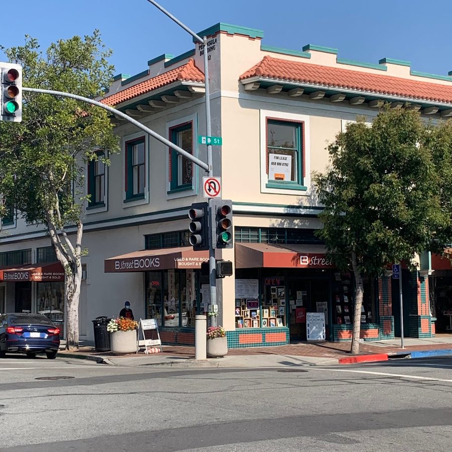 Corner commercial building with ground-floor retail in downtown San Mateo